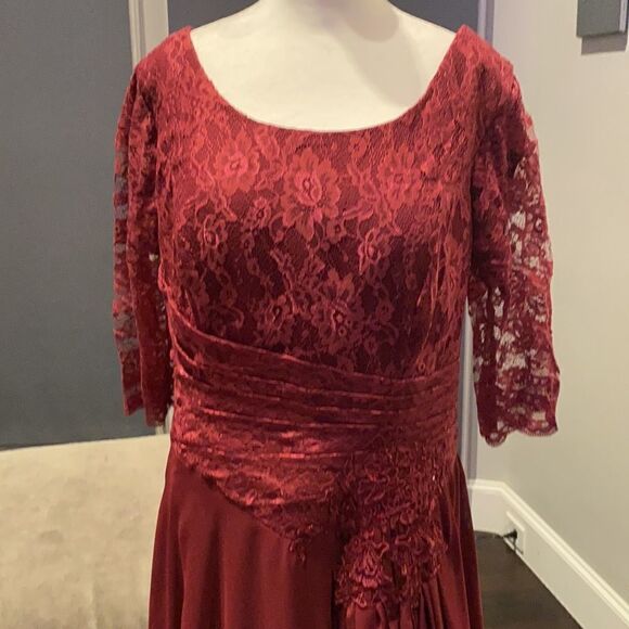 Women’s Long Chiffon Half Sleeve Mother of the Bride Prom Party Dress 14-16 NWOT - Picture 2 of 10